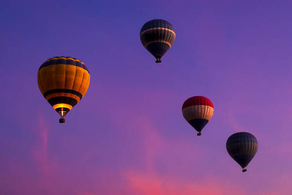 Hot Art Print featuring the photograph Hot Air Balloons Floating Over Egypt by Mark Tisdale