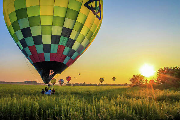  Art Print featuring the photograph Hot Air Sunset by Tony HUTSON