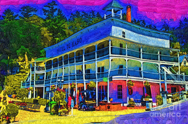 Roche Harbor Art Print featuring the digital art Hotel De Haro by Kirt Tisdale
