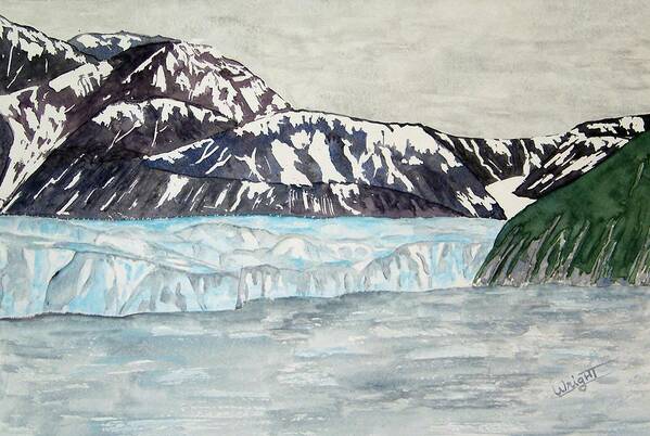 Glacier Art Print featuring the painting Hubbard Glacier In July by Larry Wright