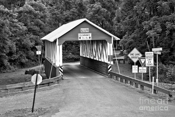 St Mary Covered Bridge Art Print featuring the photograph Huntingdon County St Mary Covered Bridge by Adam Jewell