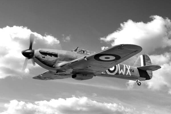 Aircraft Art Print featuring the photograph Hurricane in Clouds over Kent by Chris Smith