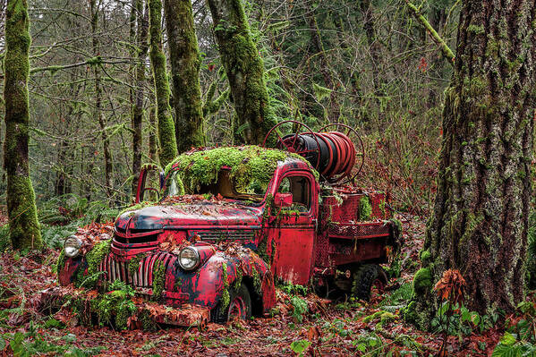 Mother Nature Art Print featuring the photograph Hybrid Fire Truck by William Blonigan