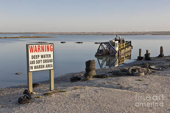 Marsh Restoration Art Print featuring the photograph Hydraulic Suction Dredge by Inga Spence