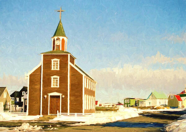 Chapel Art Print featuring the digital art Icelandic Church by Roy Pedersen