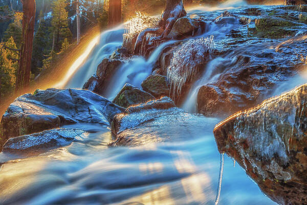 Landscape Art Print featuring the photograph Icy Eagle Falls by Marc Crumpler