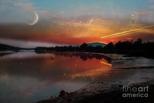 River Suir Art Print featuring the photograph In a different world by Joe Cashin