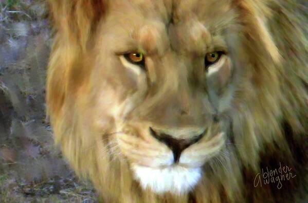 Lion Art Print featuring the digital art In his Sights by Arline Wagner