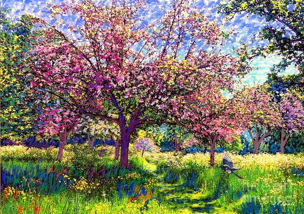 Floral Art Print featuring the painting In Love with Spring, Blossom Trees by Jane Small