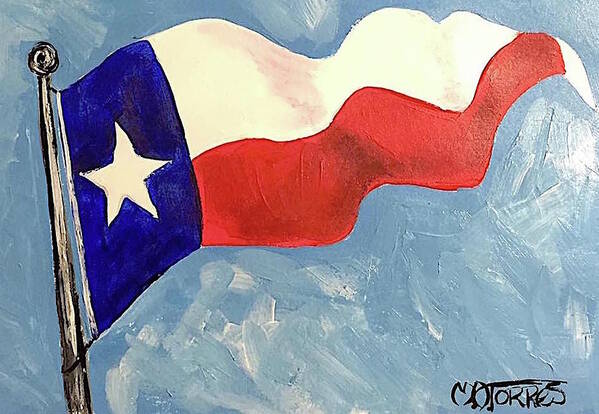Texas Flag Art Print featuring the painting In the Wind by Melissa Torres