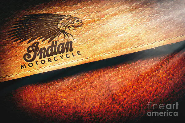 Indian Motorcycle Art Print featuring the photograph Indian Motorcycle Buffalo Leather Bag by Stefano Senise