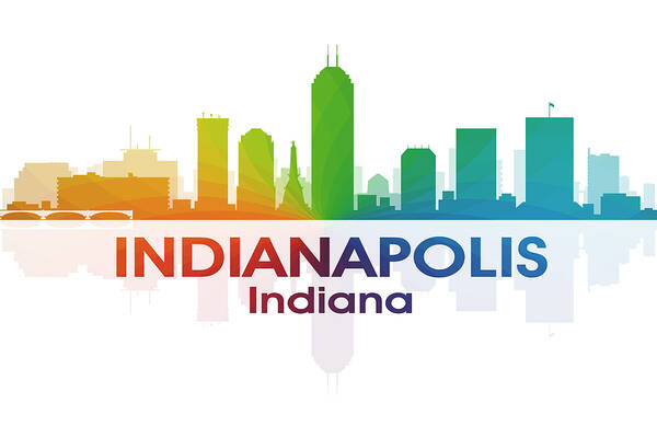 Indianapolis Art Print featuring the mixed media Indianapolis IN by Angelina Tamez