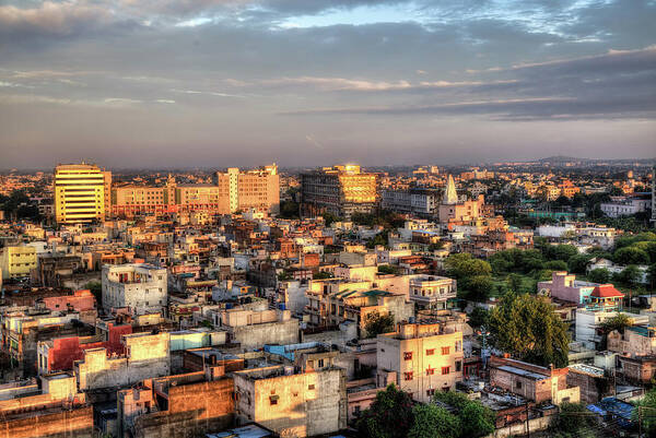 Asia Art Print featuring the photograph Indore Skyline by John Hoey