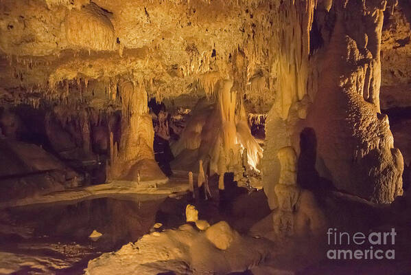 Inner Space Caverns Art Print featuring the photograph Inner Space Formations Five by Bob Phillips