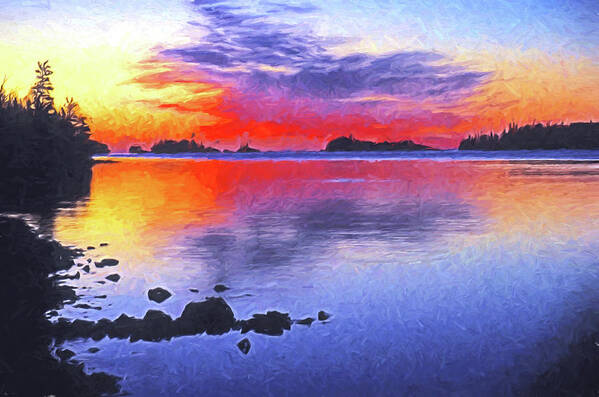 Lakes Art Print featuring the digital art Isle Royale Dawn by Dennis Cox Photo Explorer