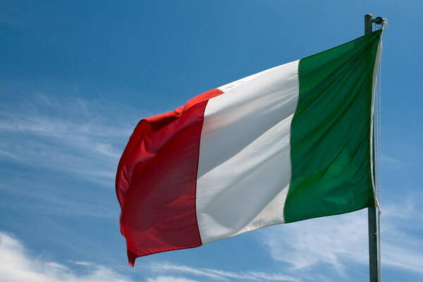 Italian Flag Flying Art Print featuring the photograph Italian Flag Flying by Sally Weigand