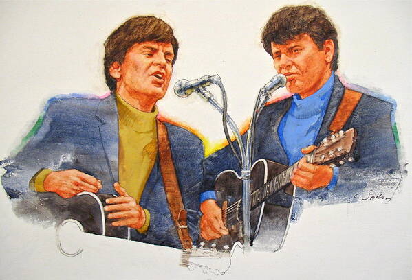 Acrylic Painting Art Print featuring the painting Its Rock And Roll 4 - Everly Brothers by Cliff Spohn