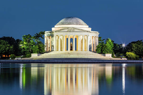 Jefferson Memorial Art Print featuring the photograph Jefferson Memorial in Washington DC by Mihai Andritoiu