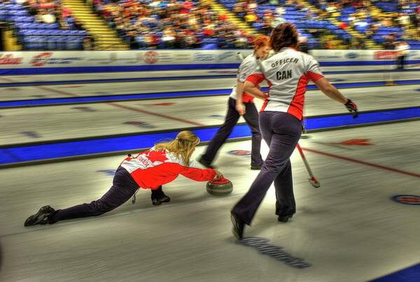 Curling Art Print featuring the photograph Jennifer Jones Throws by Lawrence Christopher