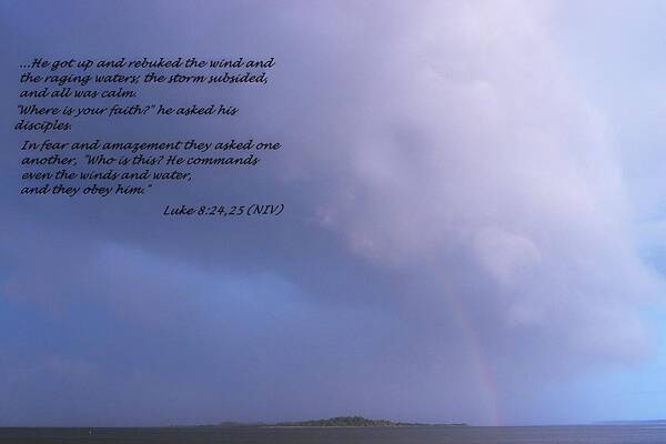 Luke Art Print featuring the photograph Jesus Calms the Storm by Sheri McLeroy