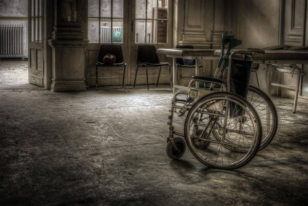 Wheelchair Art Print featuring the digital art Just walk away by Nathan Wright