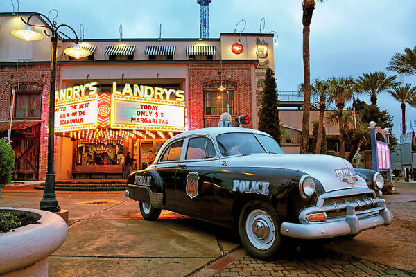 Kemah Police Car Art Print featuring the photograph Kemah Police Car at the Kemah Boardwalk - Texas by Jason Politte