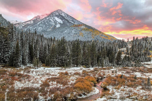 Utah Art Print featuring the photograph Kessler Peak Fall Sunset by Brett Pelletier