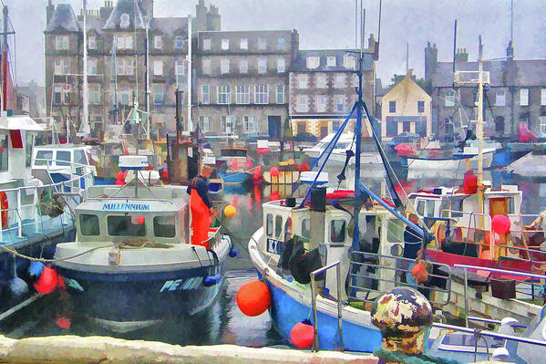 Kirkwall Art Print featuring the photograph Kirkwall Harbour by Monroe Payne