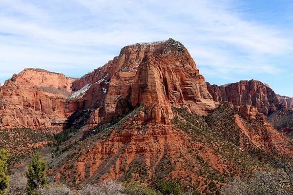 Kolob Canyon Art Print featuring the photograph Kolob Canyon Dusted with Snow - 4 by Christy Pooschke