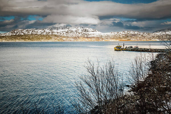 Kvaenangen Art Print featuring the photograph Kvaenangen Dock Troms Norway by Adam Rainoff