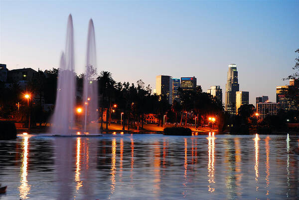 Echo Art Print featuring the photograph LA from Echo Lake by James Kirkikis