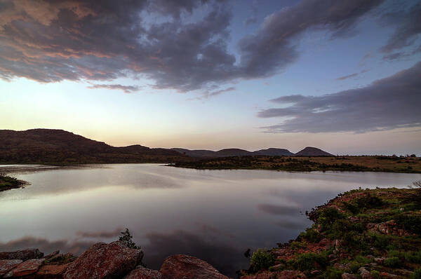 Wichita Mountains Art Print featuring the photograph Lake in the Wichita Mountains by Todd Aaron