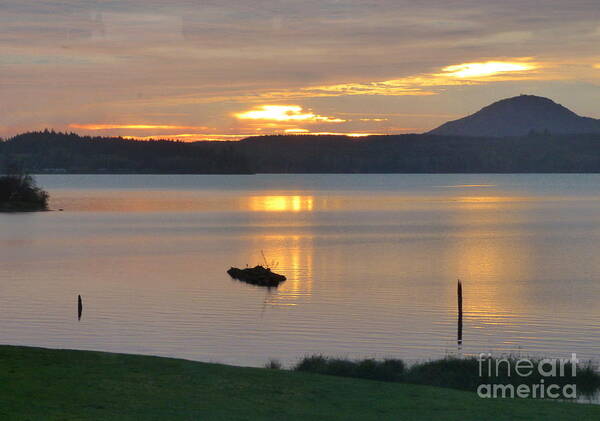 Lake Quinault Art Print featuring the photograph Lake Quinault Sunset - 2 by Charles Robinson