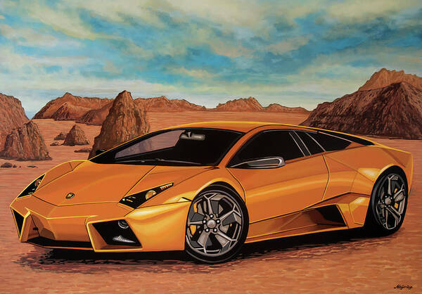 Lamborghini Reventon Art Print featuring the painting Lamborghini Reventon 2007 Painting by Paul Meijering
