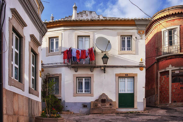 Laundry Art Print featuring the photograph Laundry and architecture in Estoi, Portugal by Tatiana Travelways