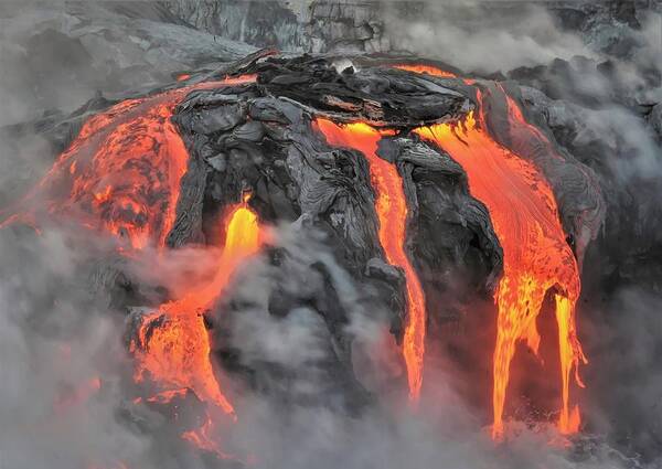 Lava Art Print featuring the photograph Lava Falls by Heidi Fickinger