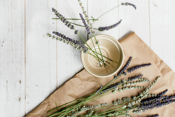 Basil Art Print featuring the photograph Lavender Still Life 2 by Rebecca Cozart