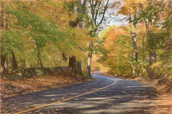 Salem Ma Art Print featuring the photograph Lazy Autumn Walk along the Lane by Jeff Folger
