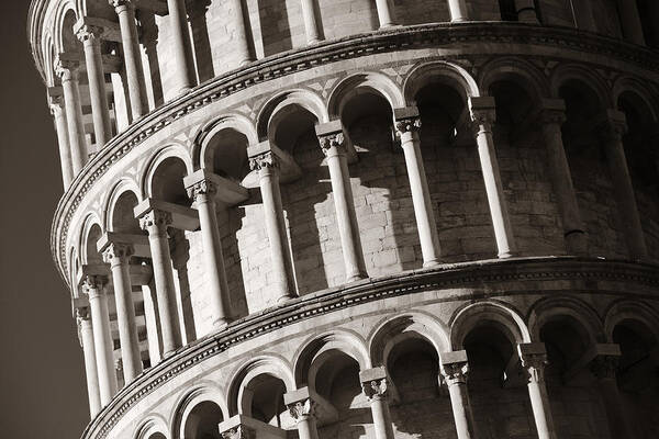 Pisa Art Print featuring the photograph Leaning tower Pisa closeup by Songquan Deng