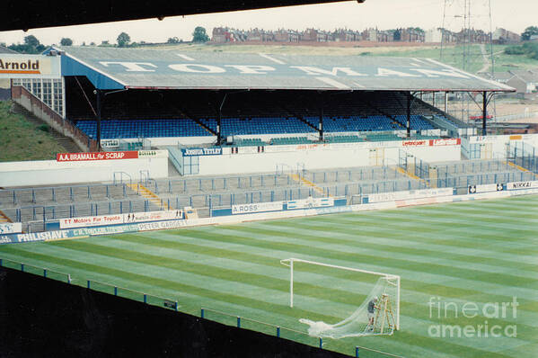 Leeds United Art Print featuring the photograph Leeds - Elland Road - Lowfields Stand 2 - 1990 by Legendary Football Grounds