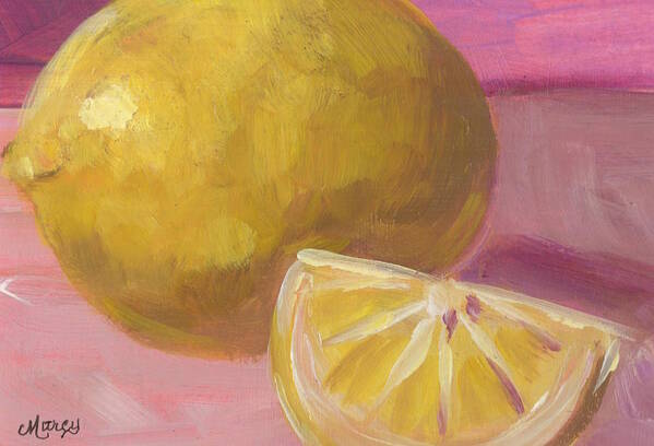 Lemon Art Print featuring the painting Lemon Glow by Marcy Brennan