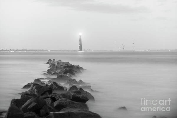 Morris Island Lighthouse Art Print featuring the photograph Light Washout by Dale Powell