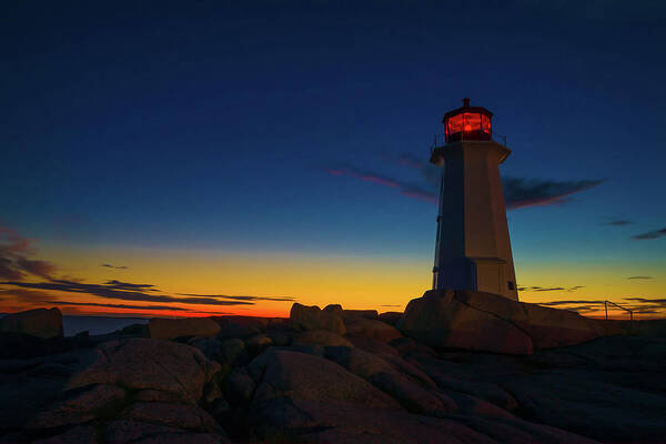 Lighthouse Art Print featuring the photograph Lighthouse Sunset by Prince Andre Faubert