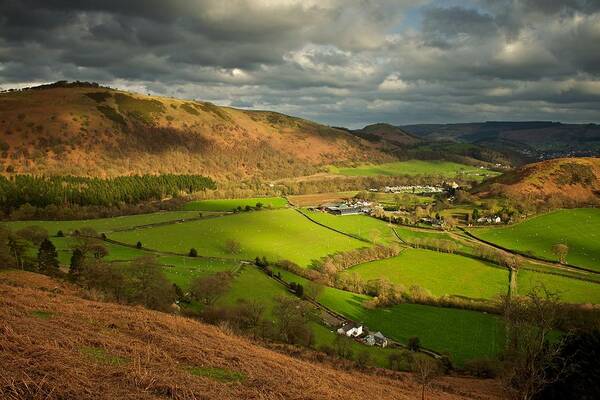 Wales Art Print featuring the photograph Llangollen in the evening light by Stephen Taylor