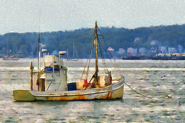 Maine Art Print featuring the photograph Lobster Boat by Judy Coggin