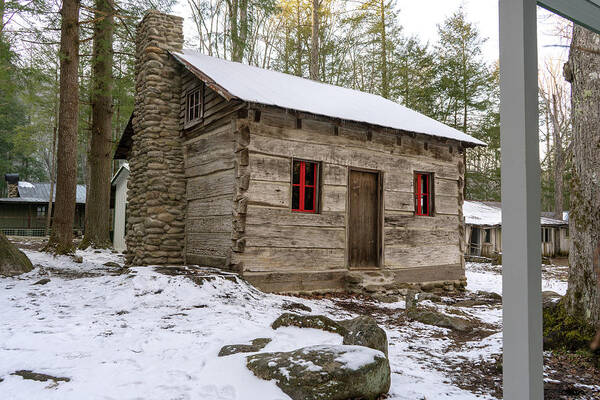 January Art Print featuring the photograph Log Cabin Elkmont by Sharon Popek