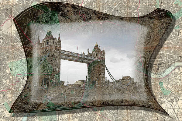 Tower Bridge Art Print featuring the photograph London Bridge Outline by Sharon Popek