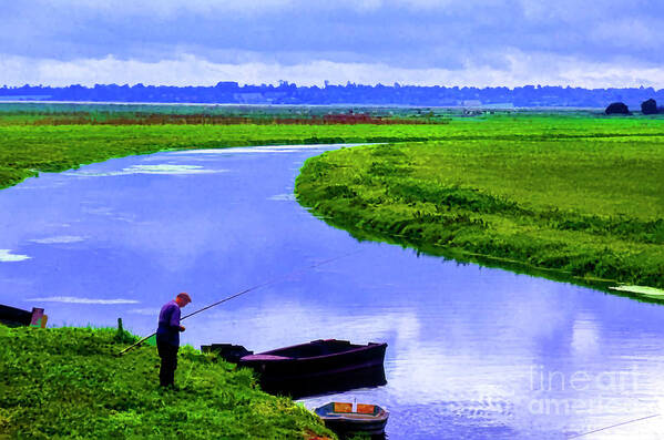 Rural France Art Print featuring the photograph Lone Fisher by Rick Bragan