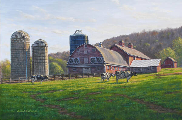 Farm Art Print featuring the painting Lone Pine Farm by Bruce Dumas