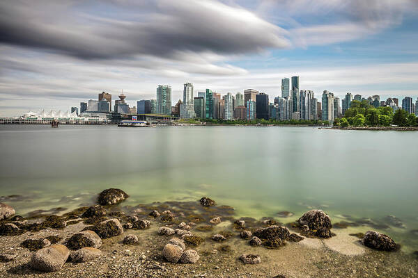 Vancouver Art Print featuring the photograph Long Exposure of Vancouver City by Pierre Leclerc Photography